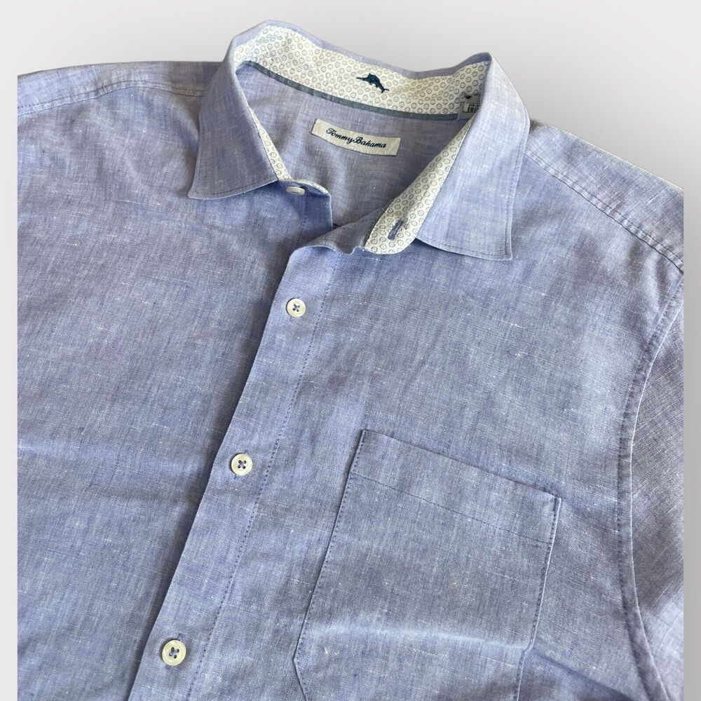 Tommy Bahama Light Purple Linen Blend Long Sleeve Button Down Shirt XL